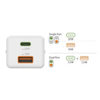 HAMA Fast Mini Charger 1x USB-C, 1x USB-A, PD, 20 W, white