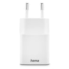 HAMA Fast Mini GaN Charger, 30 W, 1x USB-C, 1x USB-A, PD, white
