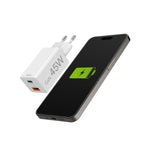 HAMA Fast Mini Charger, 45W, 1x USB-C - 1x USB-A, PD, White