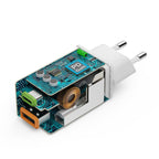 HAMA Fast Mini Charger, 45W, 1x USB-C - 1x USB-A, PD, White