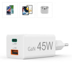 HAMA Fast Mini Charger, 45W, 1x USB-C - 1x USB-A, PD, White