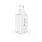 HAMA Fast Charger 220V, 100W GaN, 2x USB-C PD, 1x USB-A QC