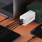 HAMA Fast Charger 220V, 100W GaN, 2x USB-C PD, 1x USB-A QC