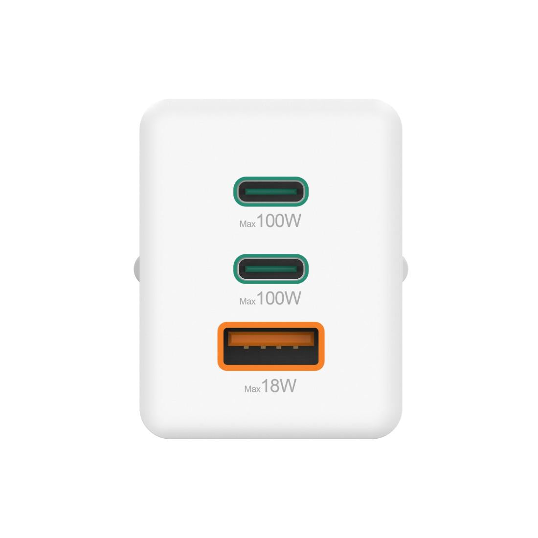 HAMA Бързо зарядно 220V, 100 W GaN, 2x USB-C PD, 1x USB-A QC