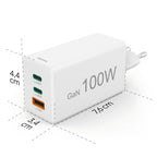HAMA Fast Charger 220V, 100W GaN, 2x USB-C PD, 1x USB-A QC