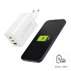 HAMA Fast Charger 220V, 100W GaN, 2x USB-C PD, 1x USB-A QC