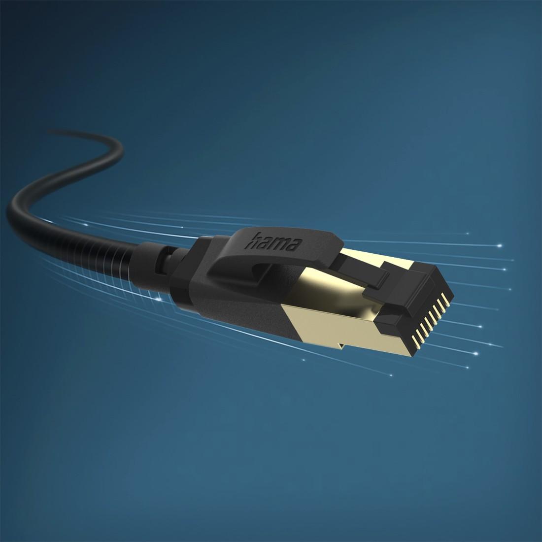Мрежов пач кабел HAMA S/FTP, CAT 8, RJ-45 - RJ-45, 40Gbit/s, 5.0 m