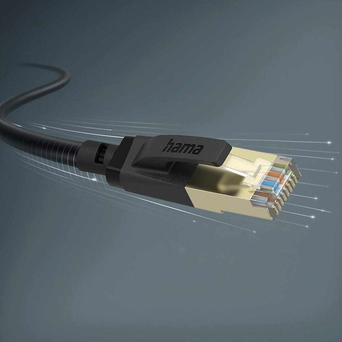 Мрежов пач кабел HAMA S/FTP, CAT 8, RJ-45 - RJ-45, 40Gbit/s, 5.0 m