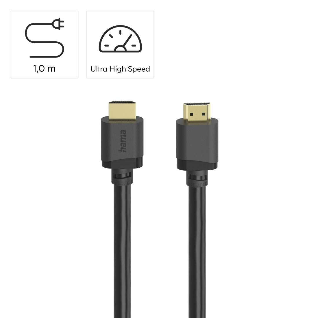Кабел HDMI - HDMI Ultra HD, 8K, 48 Gbit/s, Ethernet, позл.конектори, 1 м