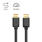 HAMA DisplayPort Cable, DP 2.1, Ultra-HD 16K, 80 Gbit/s, 2 m