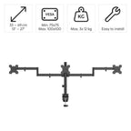 HAMA 3-Monitor Mount, adjustable height, 13" - 27"
