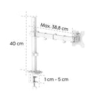 HAMA Стойка за монитор за бюро ( 13" - 35"), регулируема, 2 рамена,12кг, бял