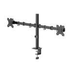 HAMA Стойка за 2 монитора за бюро, регулируема, 13" - 35", 12 кг, Черна