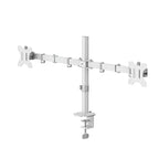 HAMA Стойка за 2 монитора за бюро, регулируема, 13" - 35", 12 кг, Бял