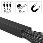HAMA Magnetic Cable Duct, 55 cm, for mounting on table legs, black