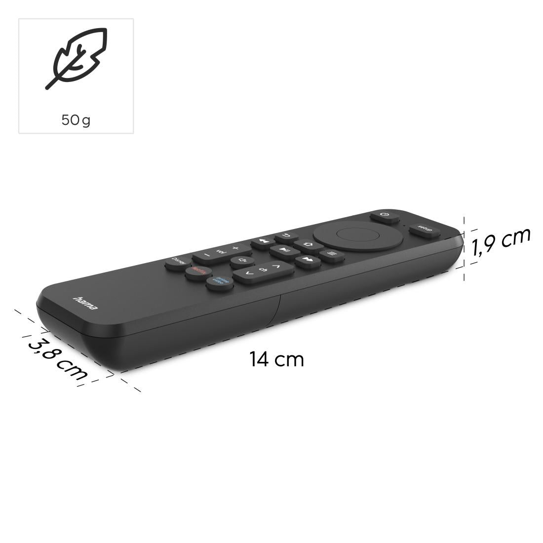 HAMA Дистанционно управление за TV + Netflix, Prime Video, бутони Disney+, програмируемо