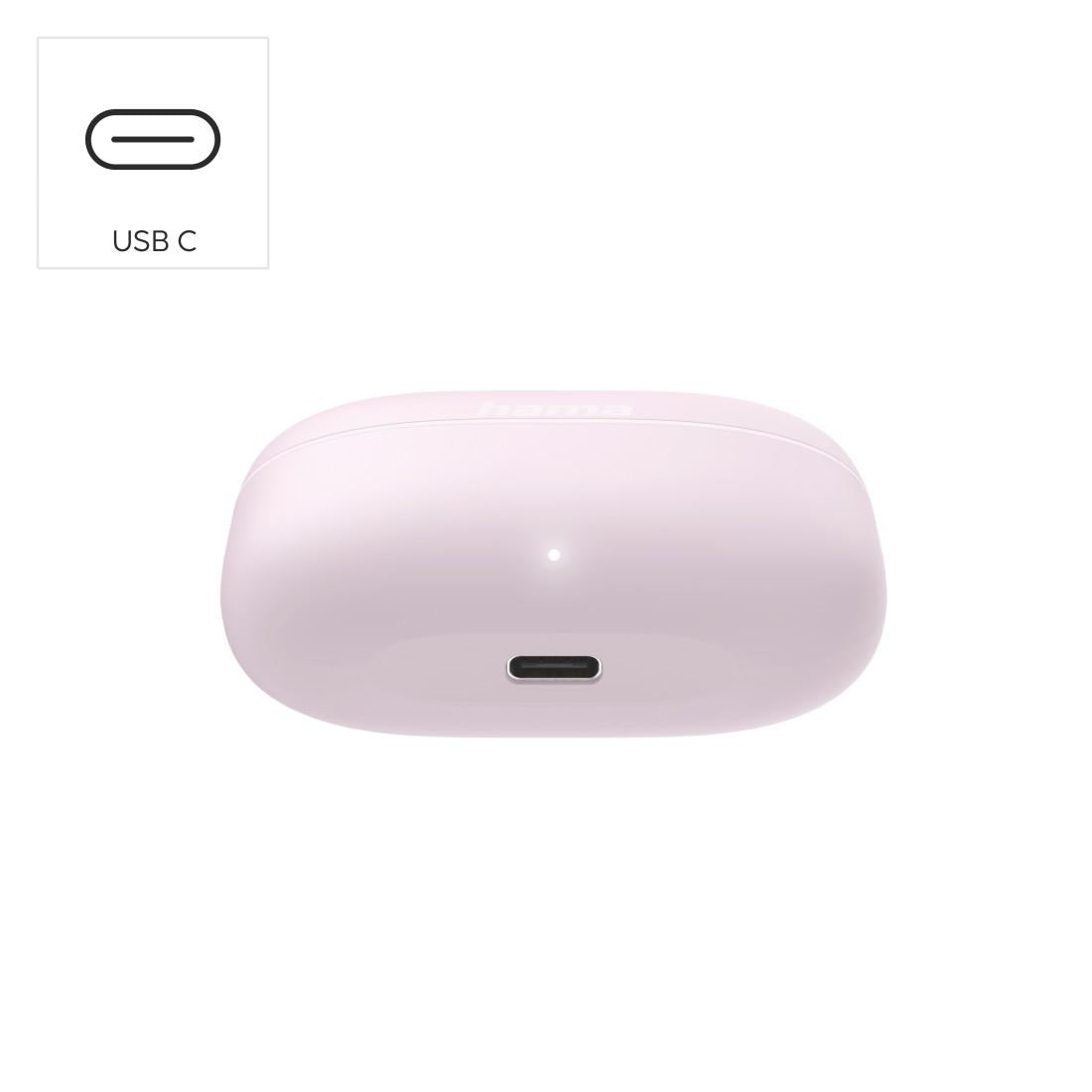 HAMA Блутут слушалки "Freedom Buddy II", True Wireless, Розов