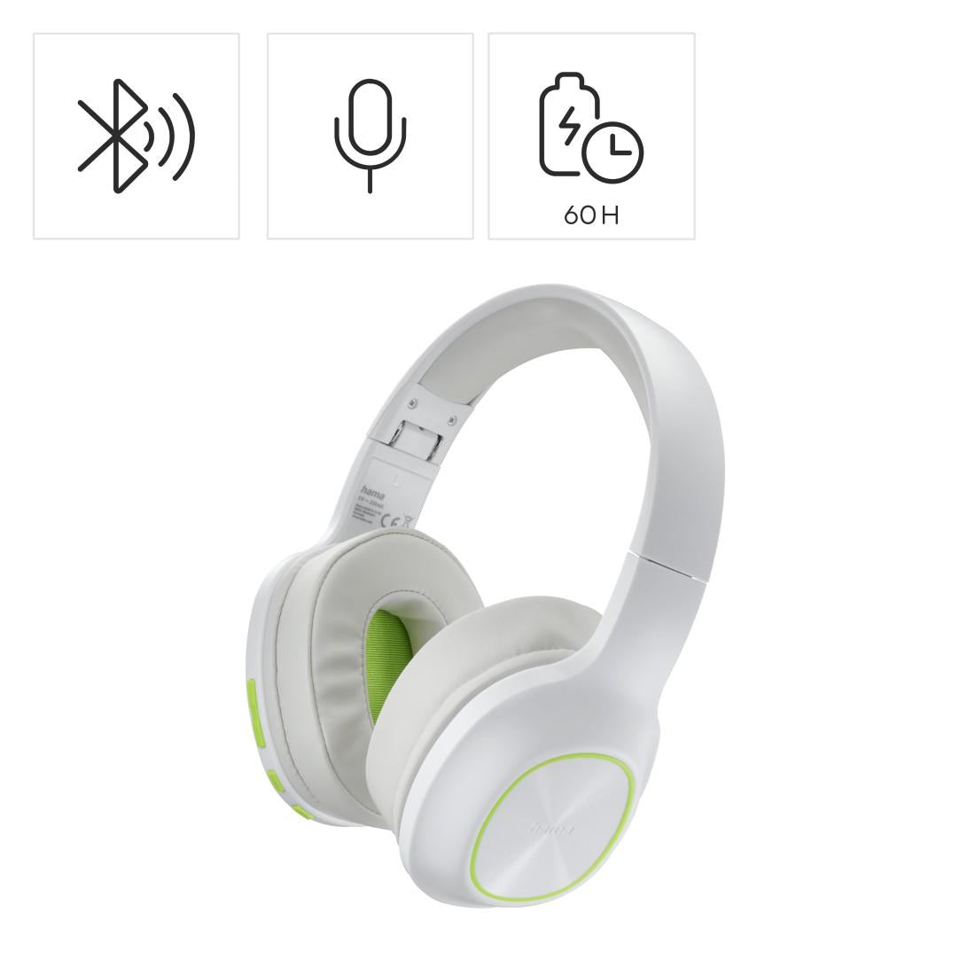 HAMA Блутут Слушалки "Spirit Calypso III", Over-Ear, Bass Boost, Fold, бял