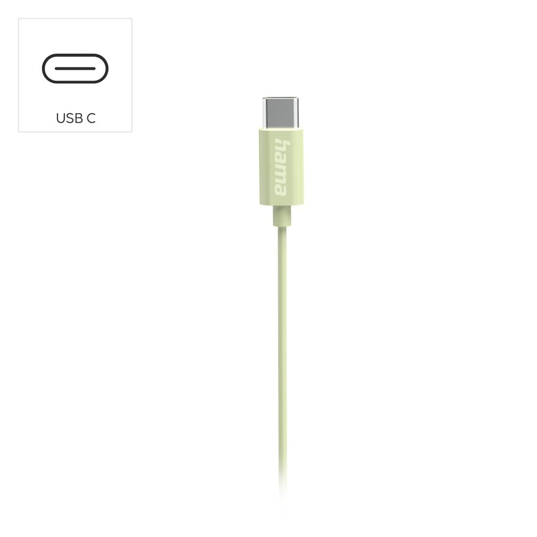 HAMA Слушалки “Curly”, USB-C, микрофон, зелен