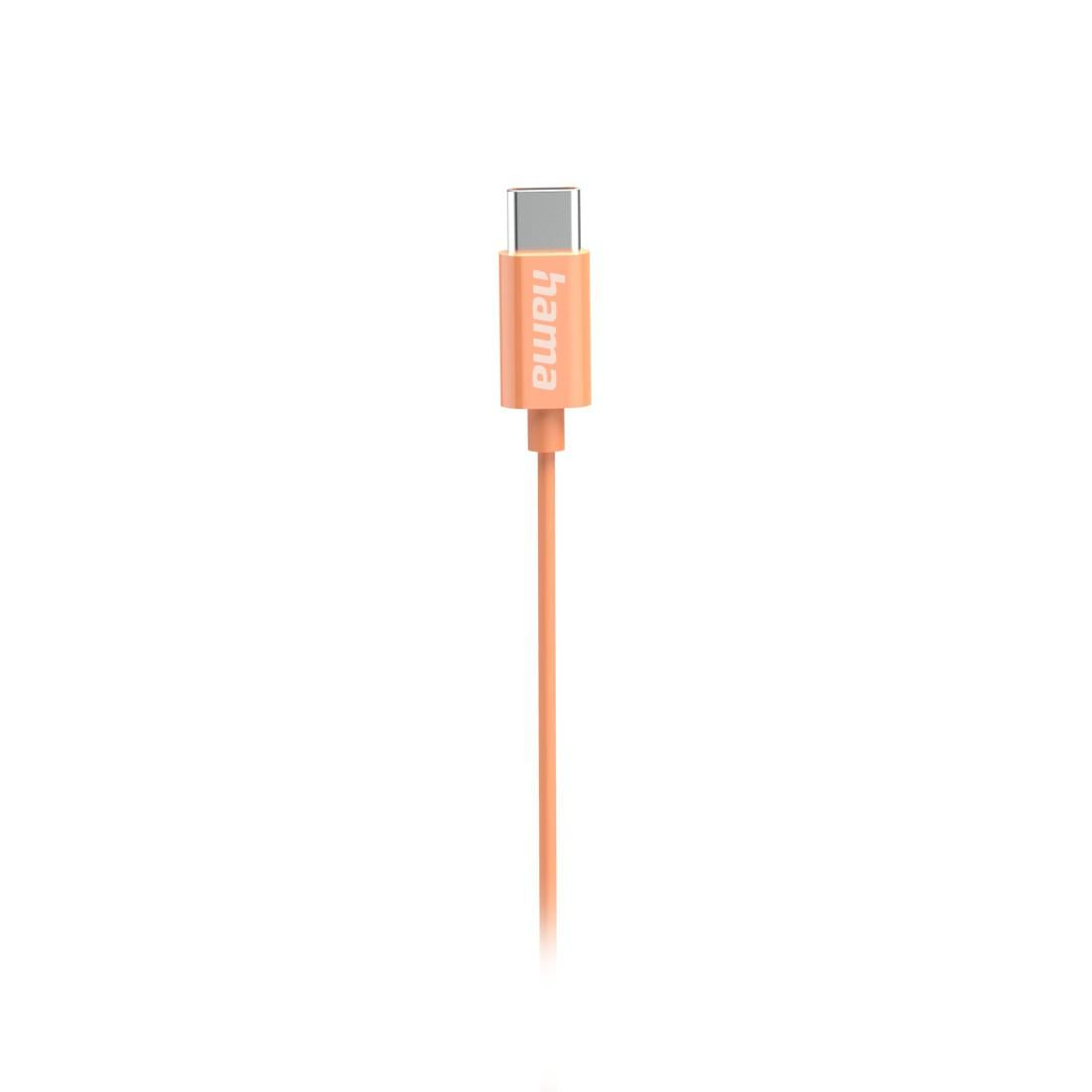 HAMA Слушалки “Curly”, USB-C, микрофон, оранжев