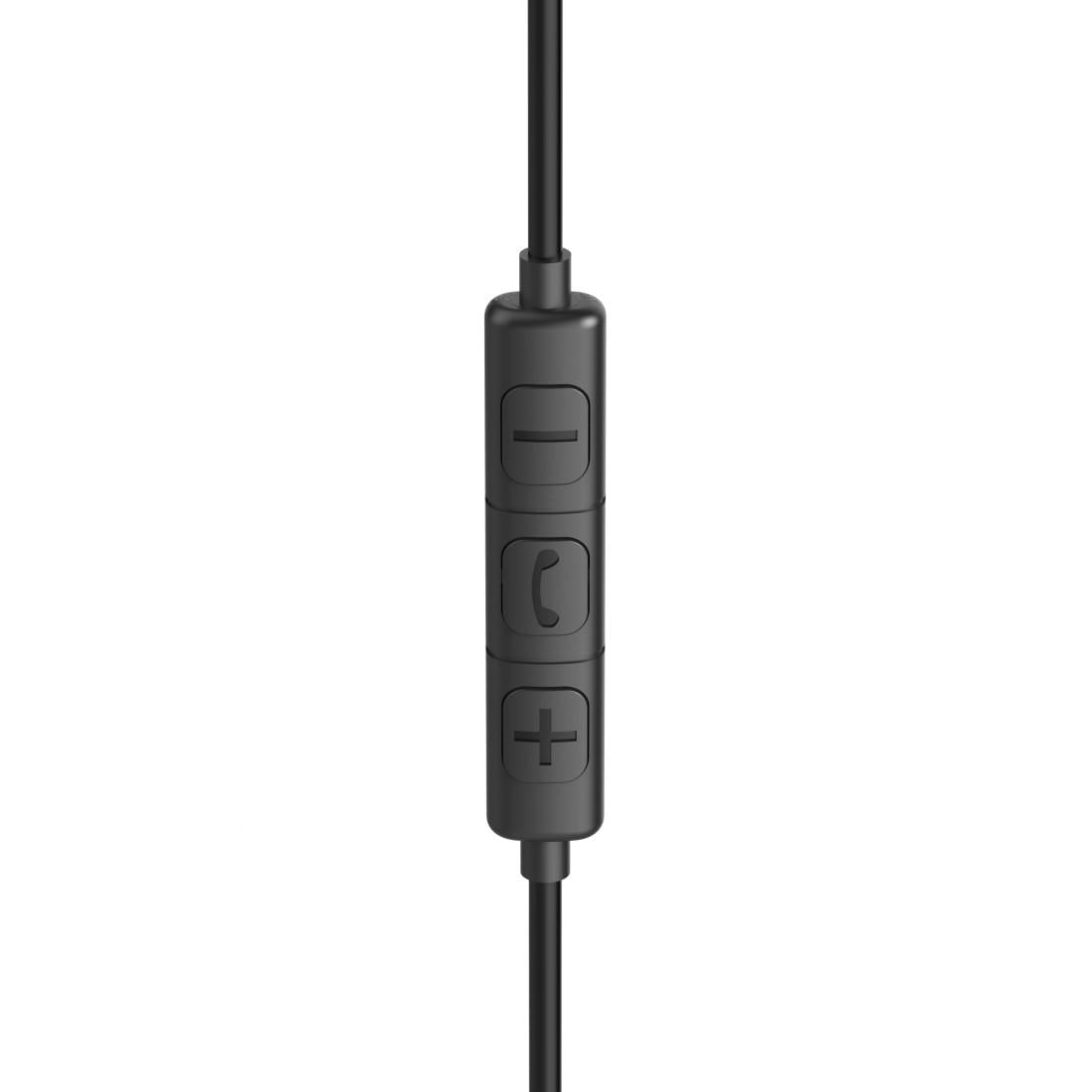HAMA Слушалки с микрофон "Fun C", USB-C, водач за кабел от едната страна, черни