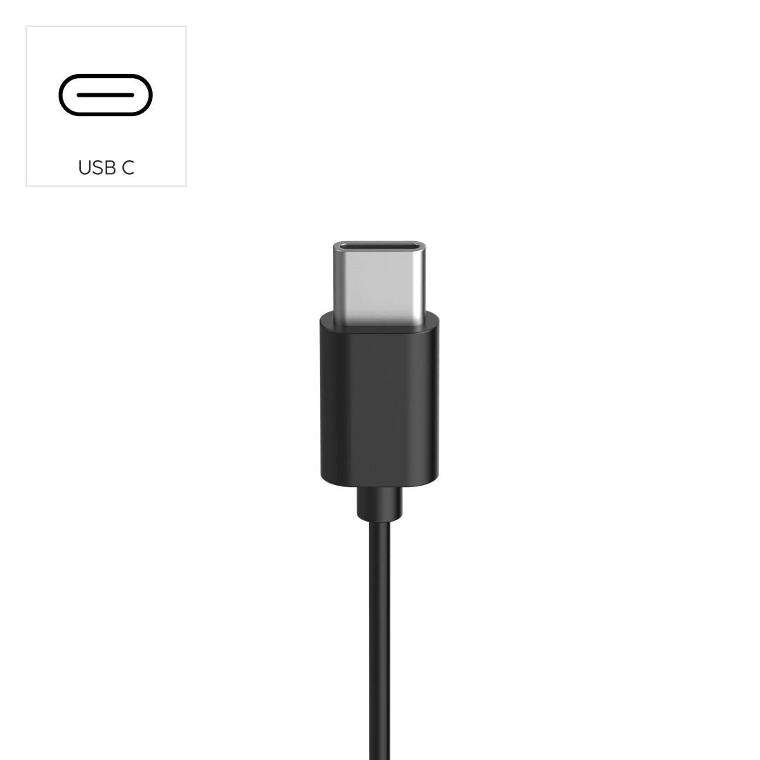 HAMA Слушалки с микрофон "Fun C", USB-C, водач за кабел от едната страна, черни