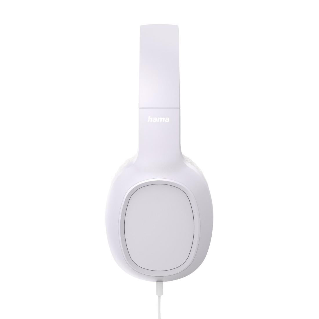 HAMA Слушалки с микрофон "Fun C", USB-C, водач за кабел от едната страна, бели