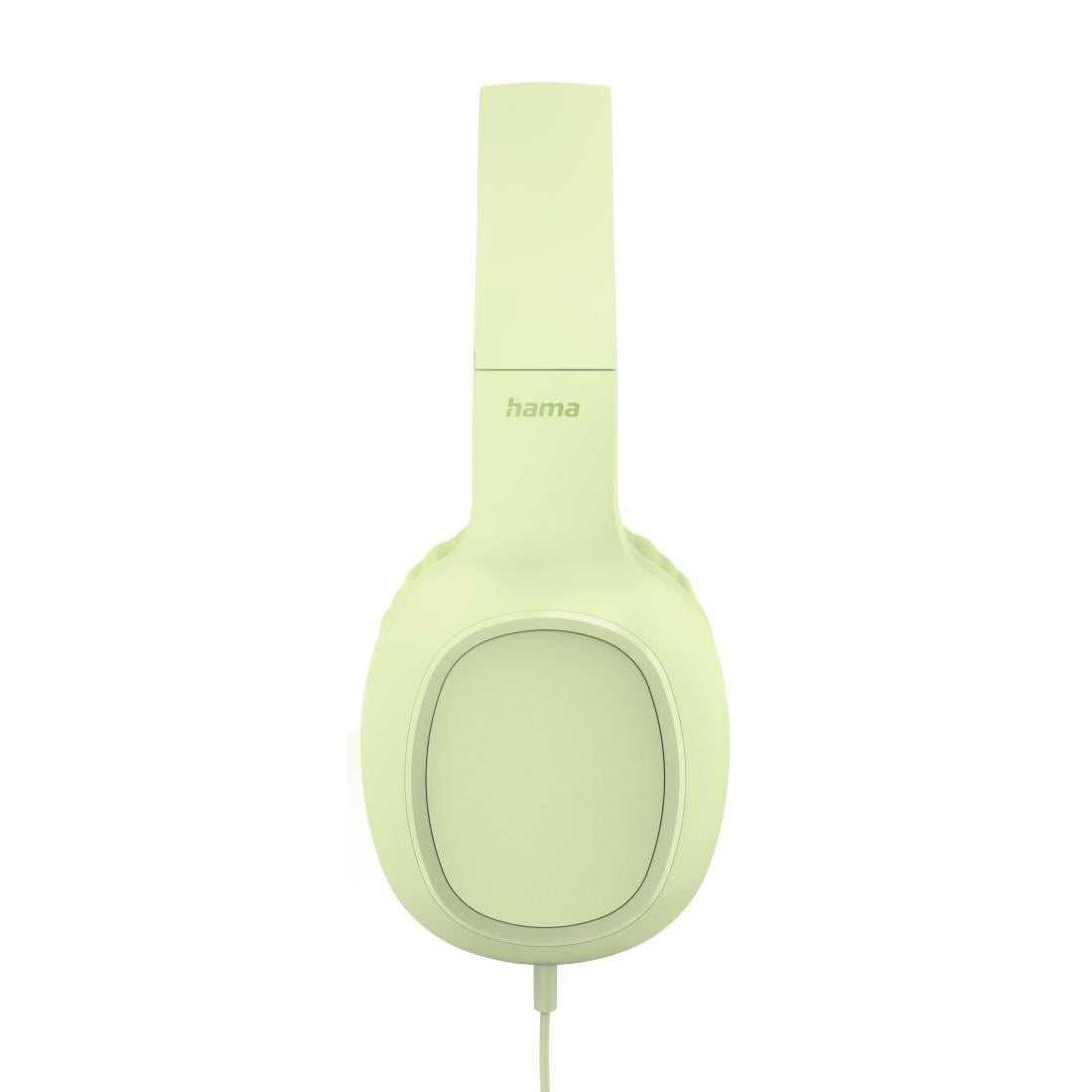 HAMA Слушалки с микрофон "Fun C", USB-C, водач за кабел от едната страна, зелени