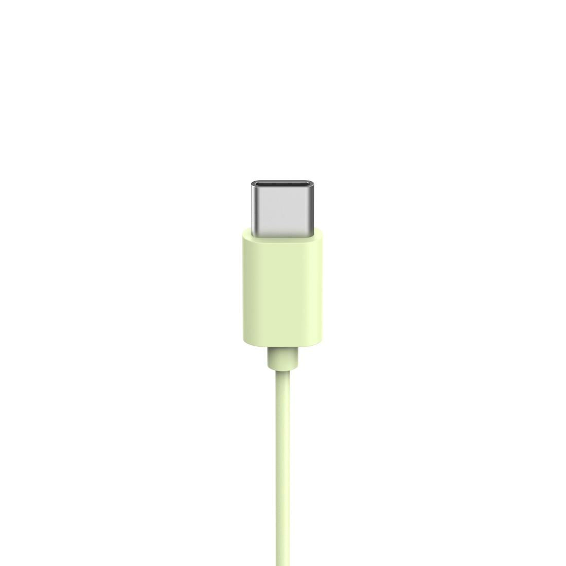 HAMA Слушалки с микрофон "Fun C", USB-C, водач за кабел от едната страна, зелени