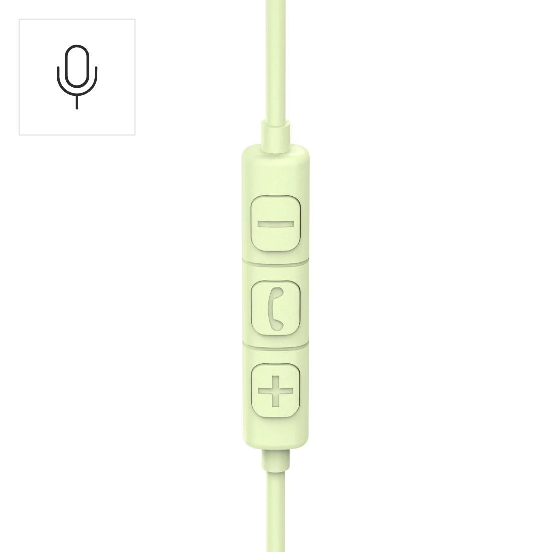 HAMA Слушалки с микрофон "Fun C", USB-C, водач за кабел от едната страна, зелени