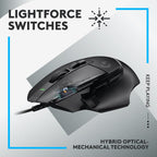 Bundle Gaming Mouse Logitech G502 X, Wired + Mouse Pad G240