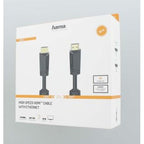 HAMA High-Speed HDMI Male to HDMI Male Cable, 4K, 18GB/s, Ethernet, 10m, Gold-Plated Connectors, 2 Filters, Black