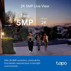 Tapo D230S1 Video Doorbell, 2.4Ghz, 2K 5MP, Color Night Vision, Rechargeable Batteries, microSD