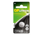 GP CR-1620 3V Lithium Coin Cell Battery, 1 pc. blister GP