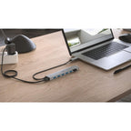 HAMA 7-port hub, USB 3.2 Gen 1, 5 Gbit/s, USB-C adapter with power supply