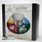 ABYSTYLE HARRY POTTER Mirror mug & plate set Sorted, Mug, Coasters with emblems
