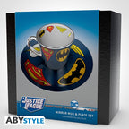ABYSTYLE DC COMICS Mirror mug & plate set Logo, Mug, Coaster with emblems
