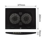 ACT Laptop Cooler, Up to 17", Dual Fan, USB Hub, Black