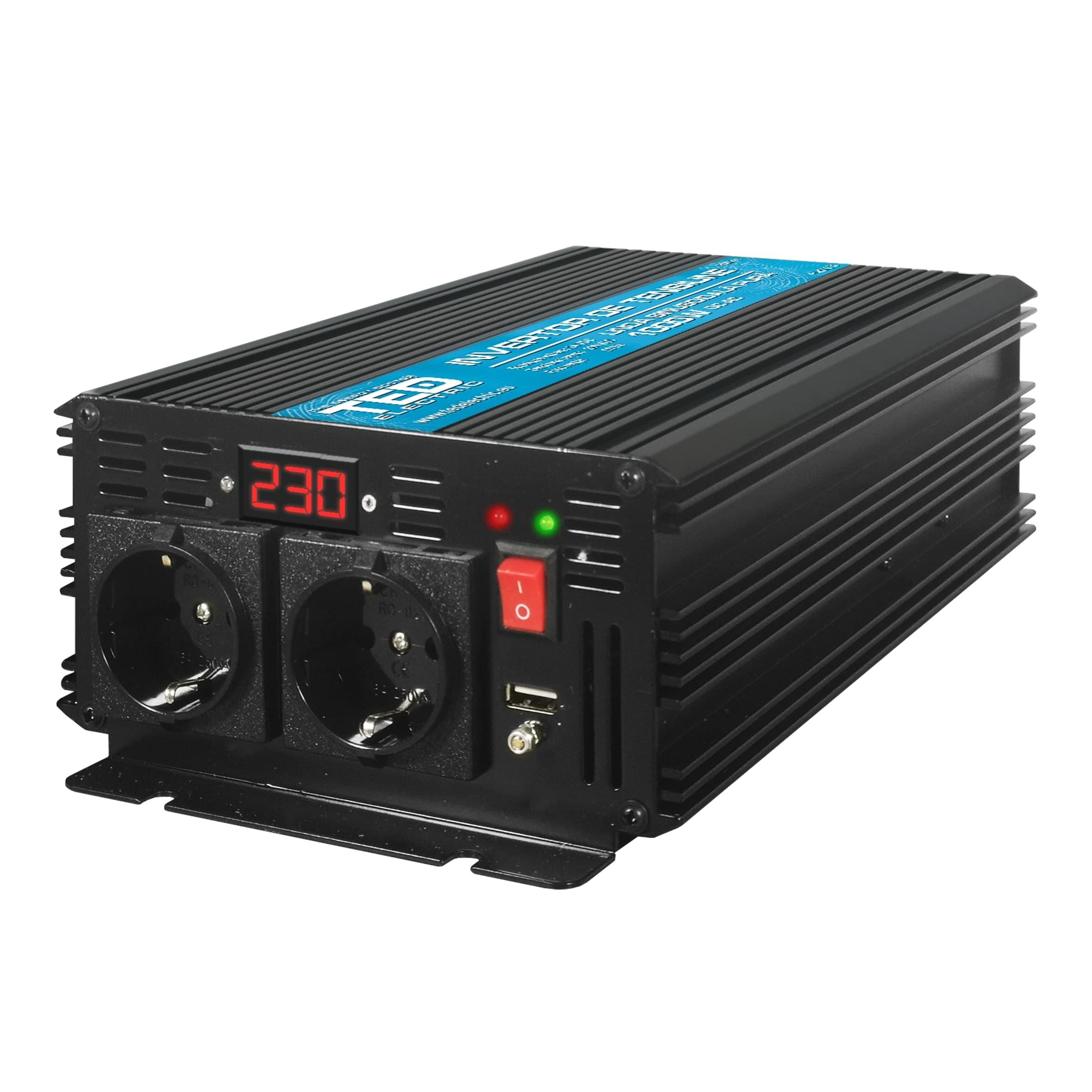 Инвертор 12/220 V  DC/AC 1000/2000W  Modified Sine Wave TED007049 TED ELECTRIC