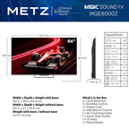 METZ 86MQE8000Z TV, 86"(217 cm), QLED, Google TV, 4K/UHD, 144Hz