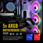 EZDIY-FAB Moonlight White RGB PWM 120mm Fan Kit - 6 Pack