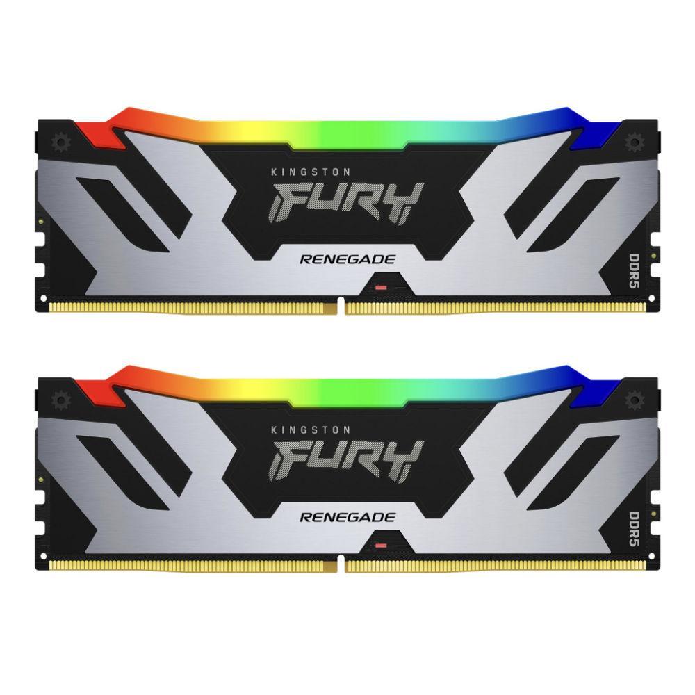 Памет Kingston Fury Renegade Silver RGB 96GB(2x48GB) DDR5 6000MHz CL32 - KF560C32RSAK2-96