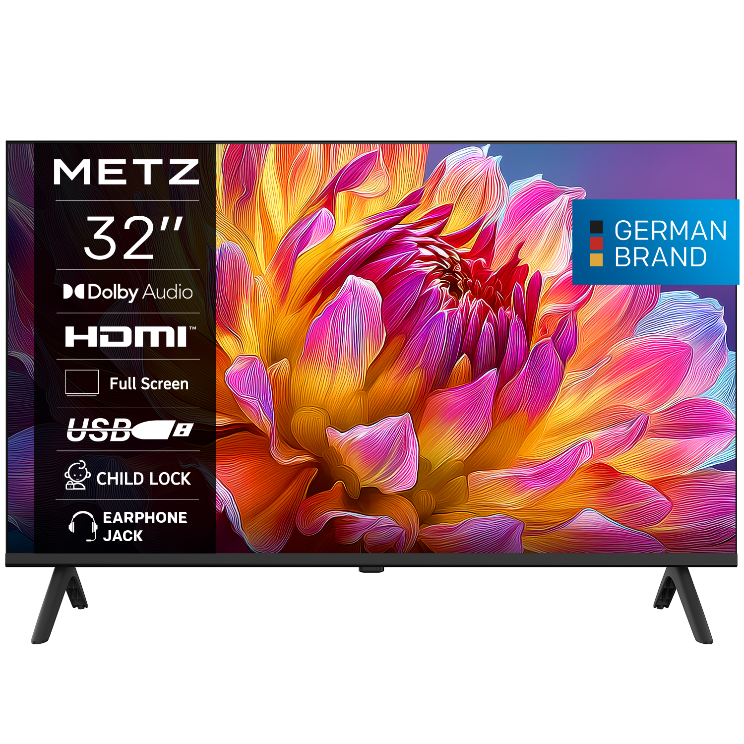 METZ Телевизор 32" DLED HD Ready 1366x768, 2x8W