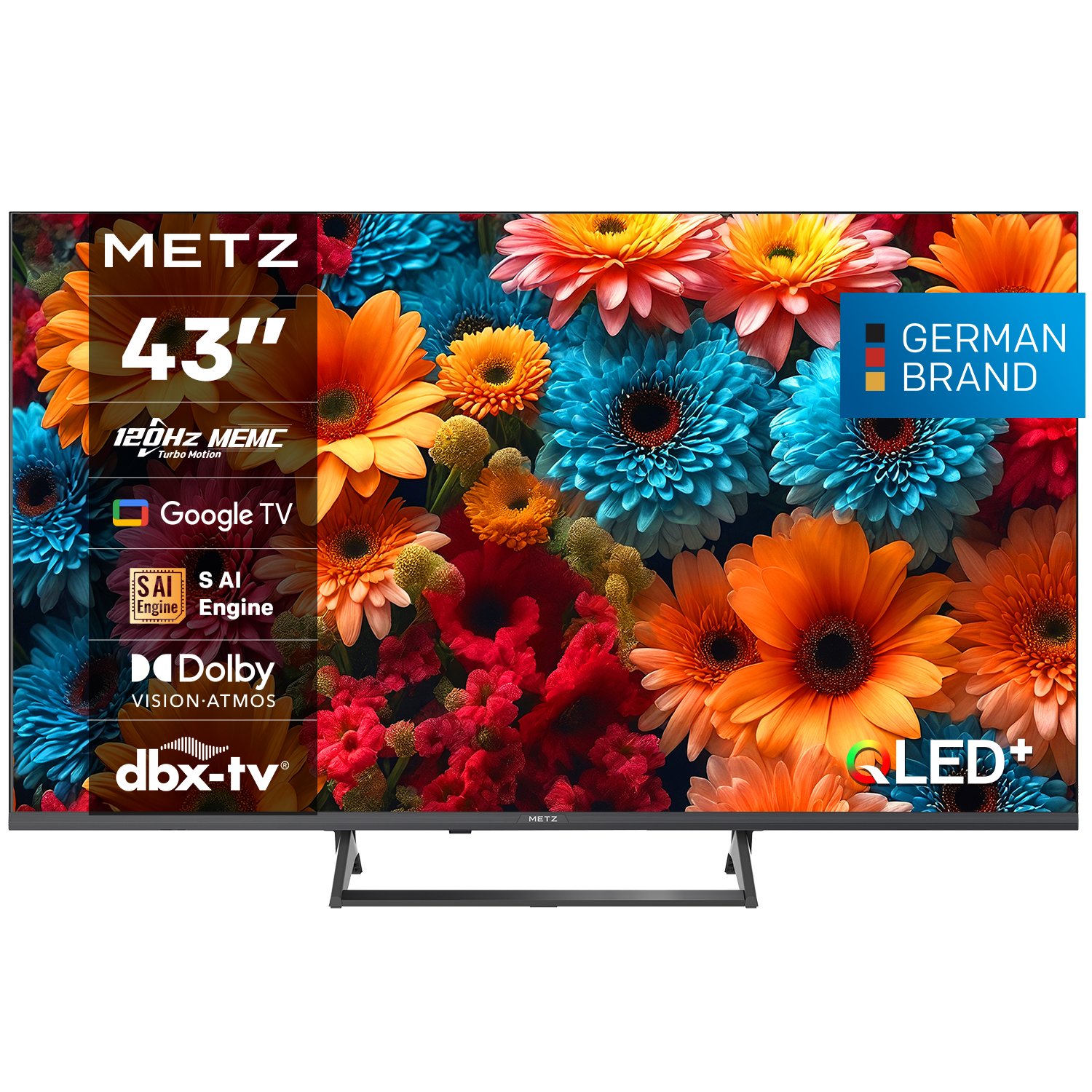 METZ Телевизор 43" 43MUF7000Z UHD LED SMART TV, 4K, Google TV, Клас F