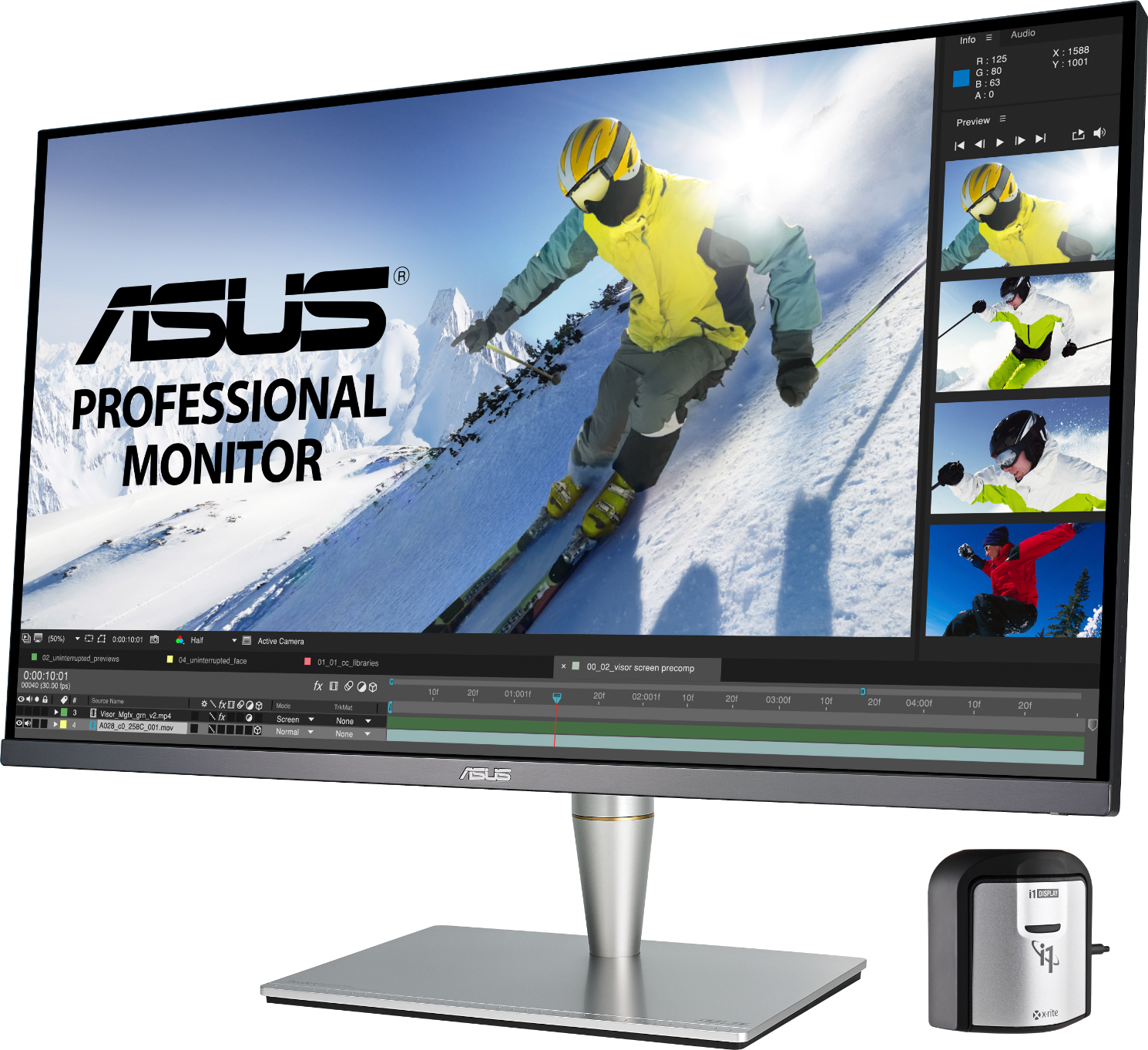 Монитор ASUS PA32UC-K, 32'', 4K, IPS, Quantum Dot, HDR1000, 384 zones local dimming, 99.5% Adobe RGB/95% DCI-P3