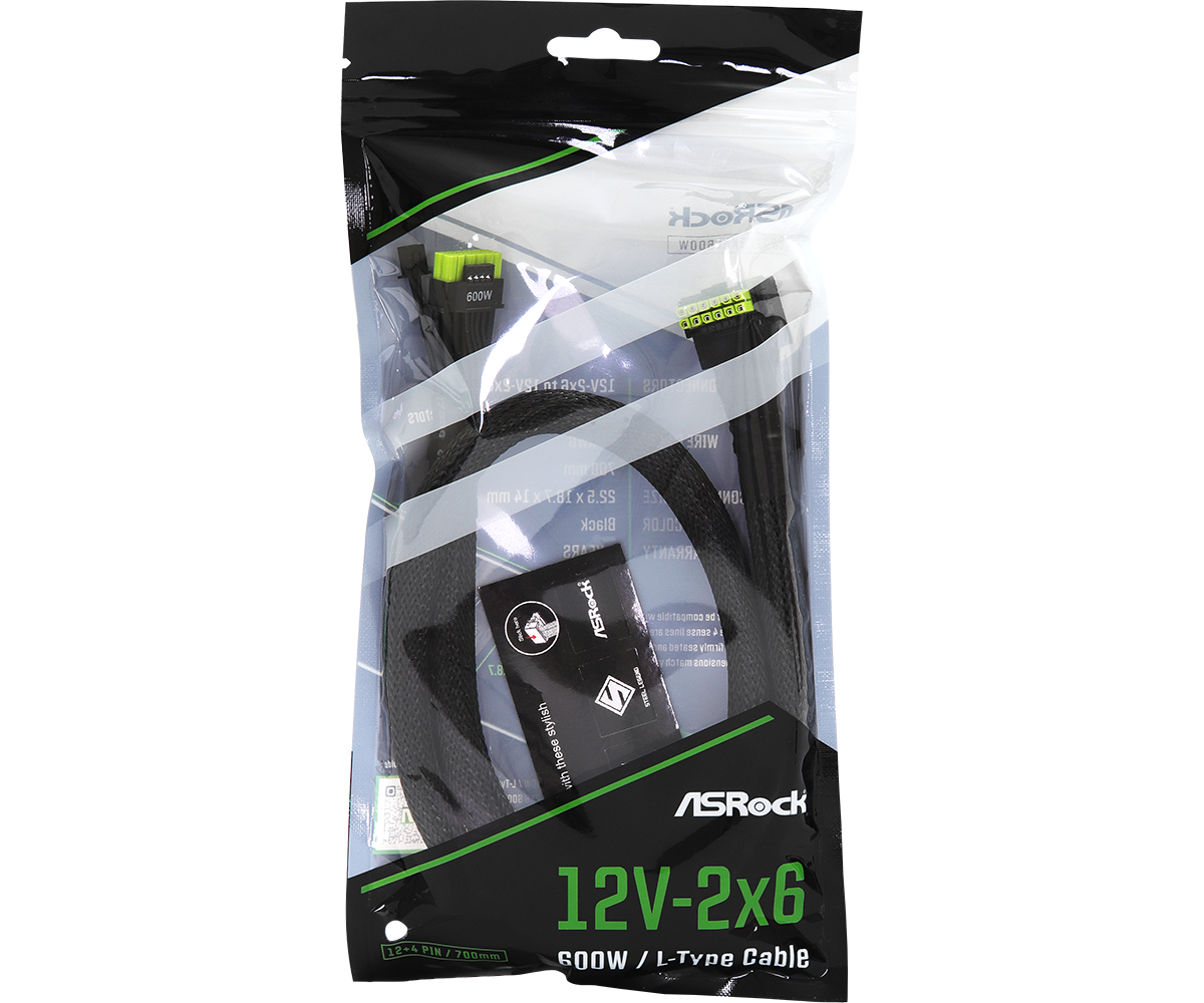 Кабел ASRock 90° 12V-2x6 600W ATX 3.1 and PCIe 5.1