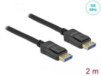 Delock DisplayPort 2.0 male to DisplayPort male cable, 2.0m, 10K, Black