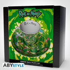 ABYSTYLE RICK AND MORTY Mirror mug & plate set Portal, Mug, Coaster
