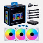 Lian-Li UNI SL-INF 120 Fans, ARGB, 3 Fan Pack, Controller Included, White