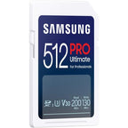 Samsung 512GB PRO Ultimate SD Card Full-Size SDXC UHS-I, U3, V30